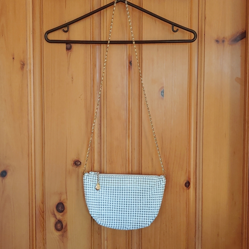 Retro 80's white metallic bag